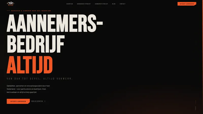 Website van Aannemersbedrijf Altijd