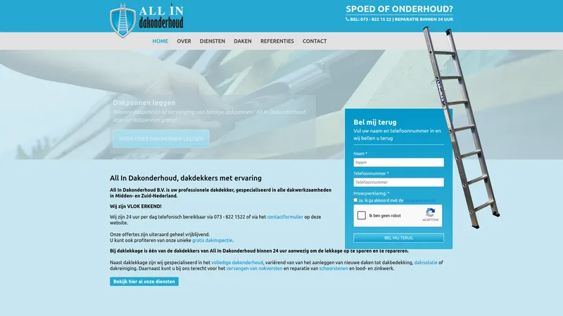 Website van All In Dakonderhoud B.V.