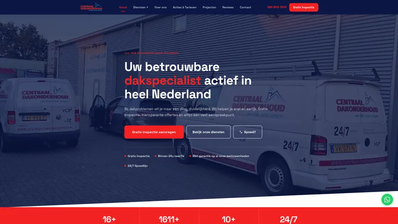 Website van Centraal Dakonderhoud