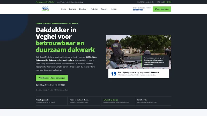 Website van Dak Direct Nederland
