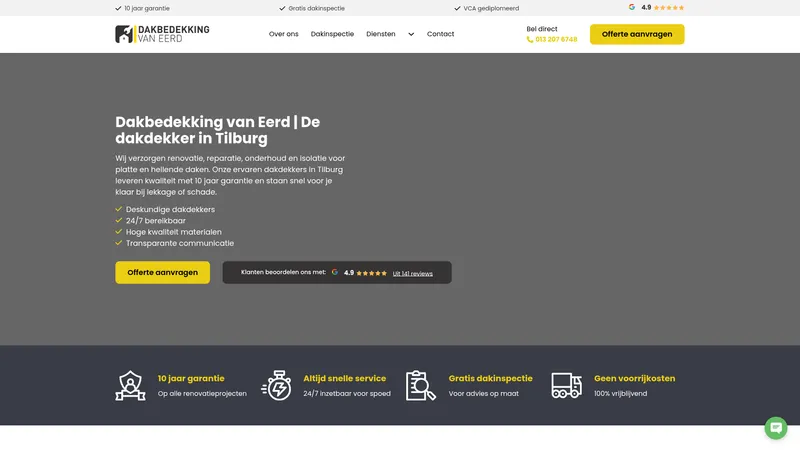 Website van Dakbedekking van Eerd B.V