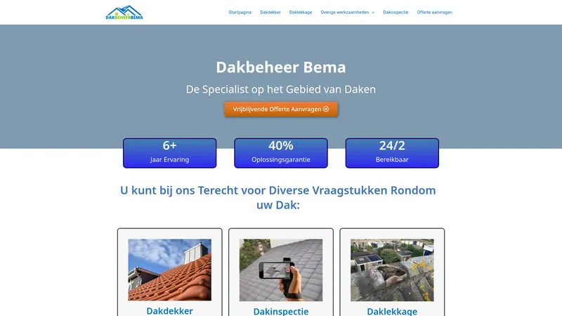 Website van Dakbeheer Bema