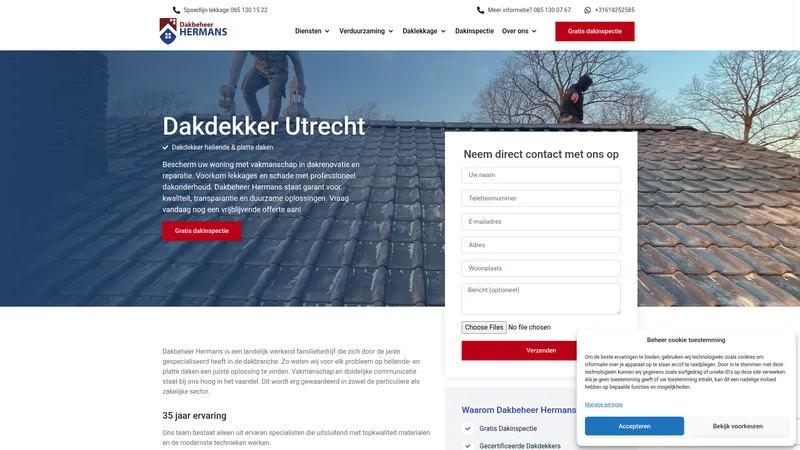 Website van Dakbeheer Hermans