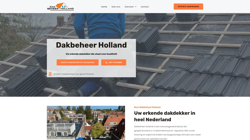 Website van Dakbeheer Holland