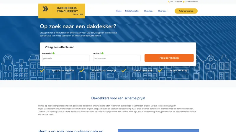 Website van Dakdekker-Concurrent B.V