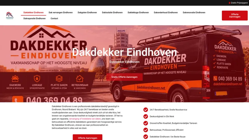 Website van Dakdekker Eindhoven
