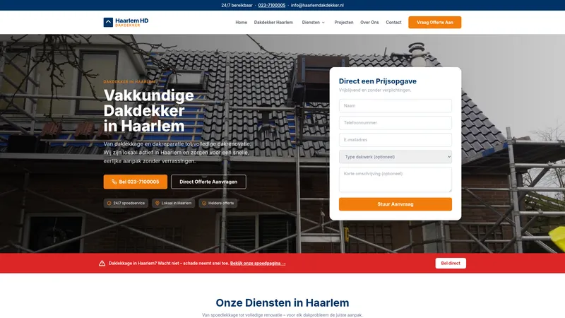 Website van Dakdekker Haarlem