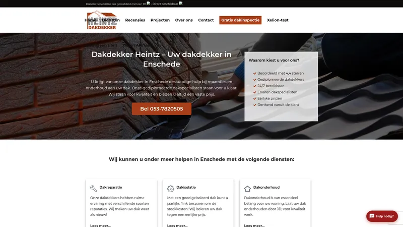 Website van Dakdekker Heintz