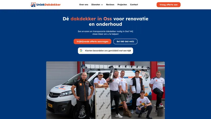 Website van Dakdekker Oss