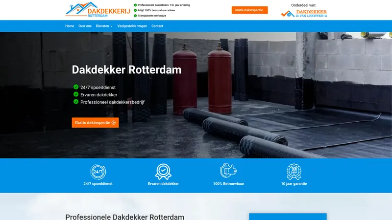 Website van Dakdekker Rotterdam
