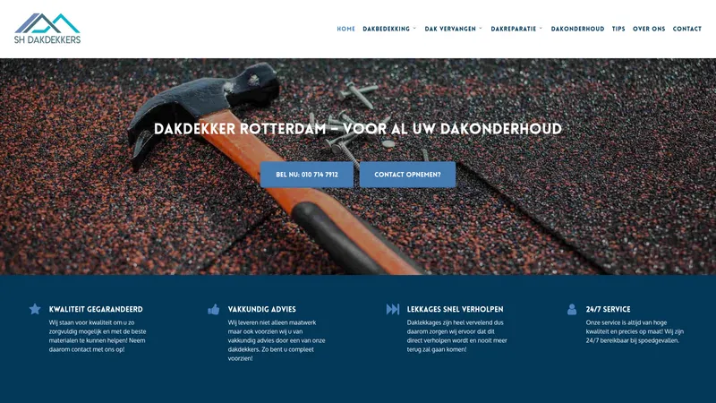 Website van Dakdekker Rotterdam