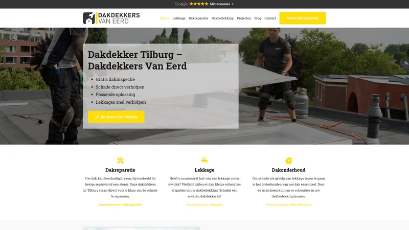 Website van Dakdekker Tilburg - Dakdekkers Van Eerd