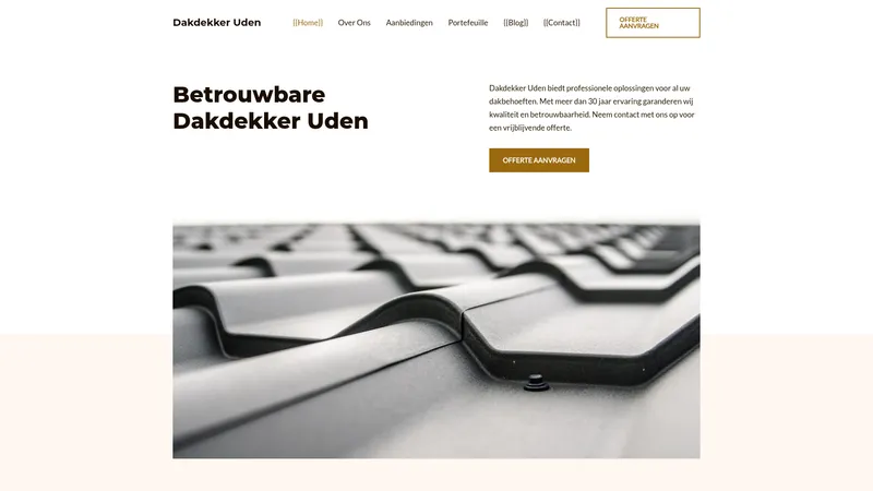 Website van Dakdekker Uden