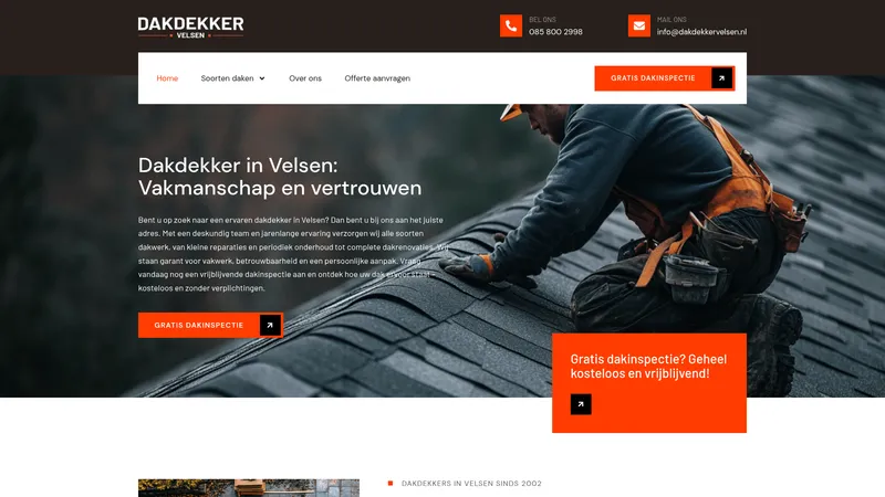 Website van Dakdekker Velsen