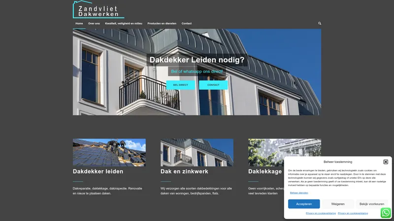 Website van Dakdekkersbedrijf Zandvliet