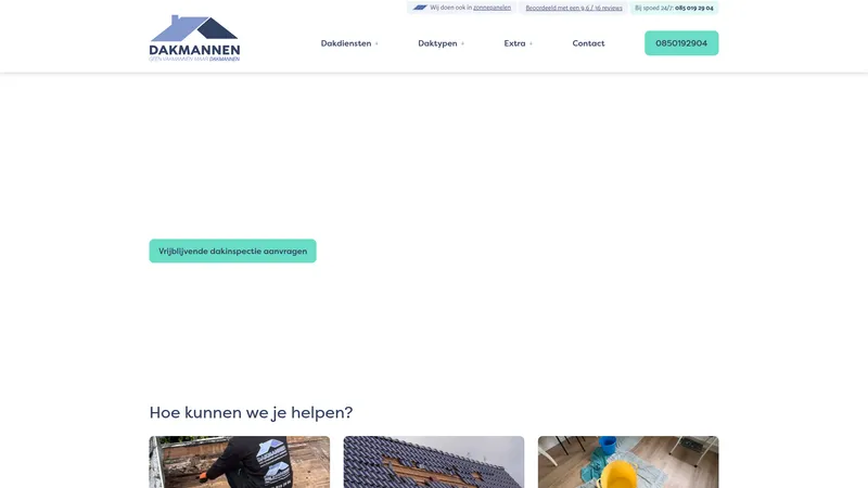 Website van Dakmannen Nederland