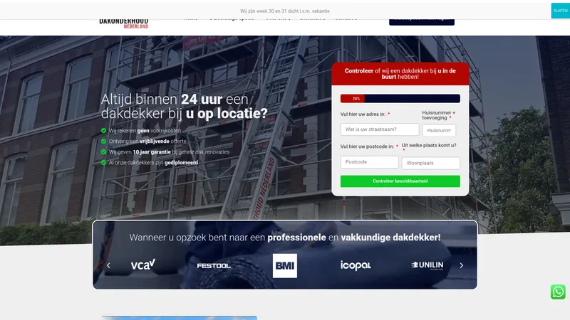 Website van Dakonderhoud Nederland