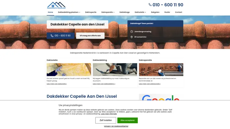 Website van Dakreparatie Nederland B.V.