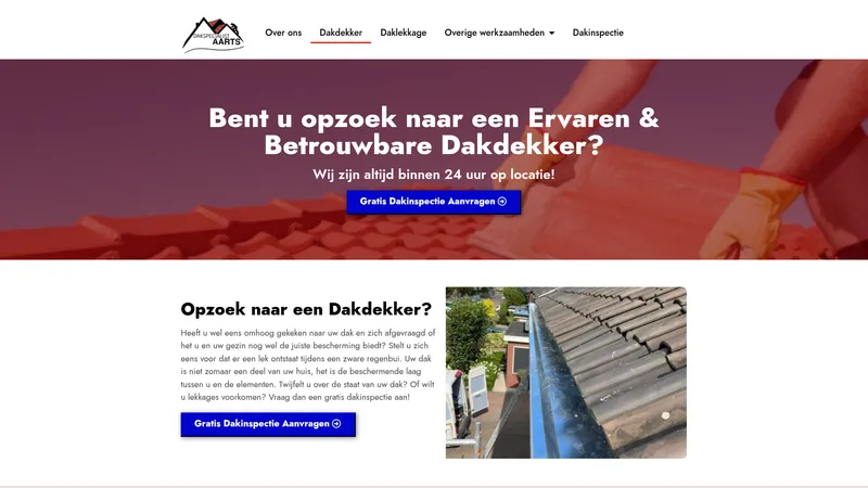 Website van Dakspecialist Aarts