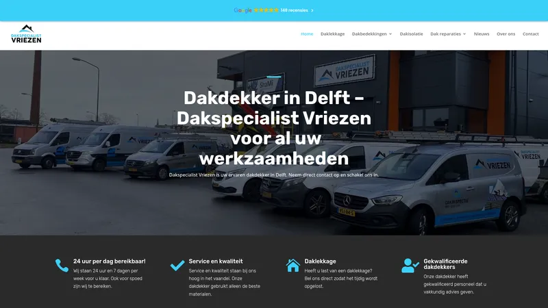 Website van Dakspecialist Vriezen