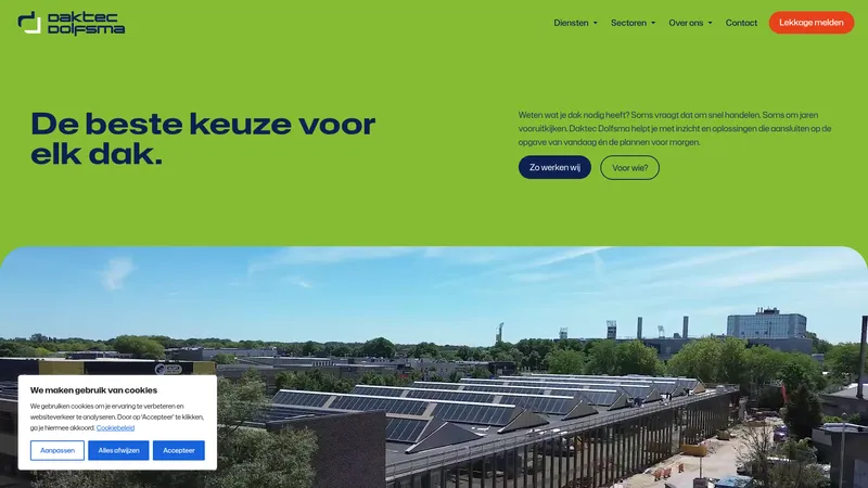 Website van Daktec Dolfsma BV