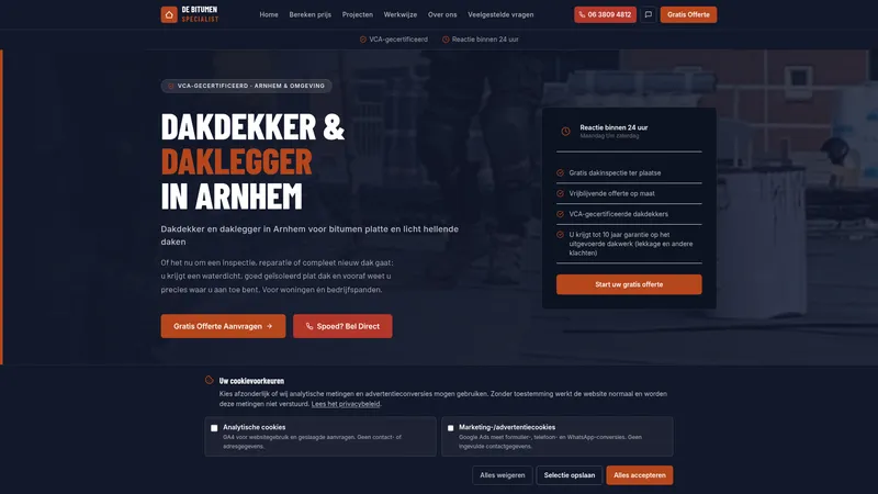 Website van De Bitumen Specialist