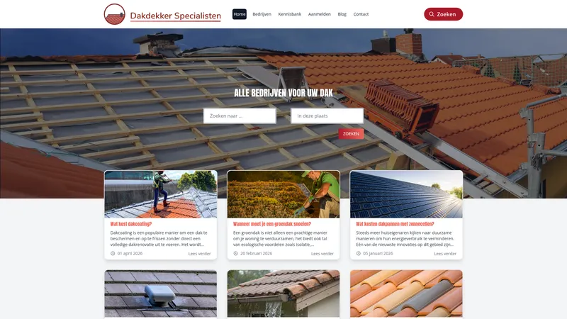 Website van De Dakdekker Specialist