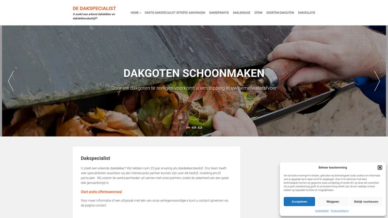 Website van De Dakspecialist