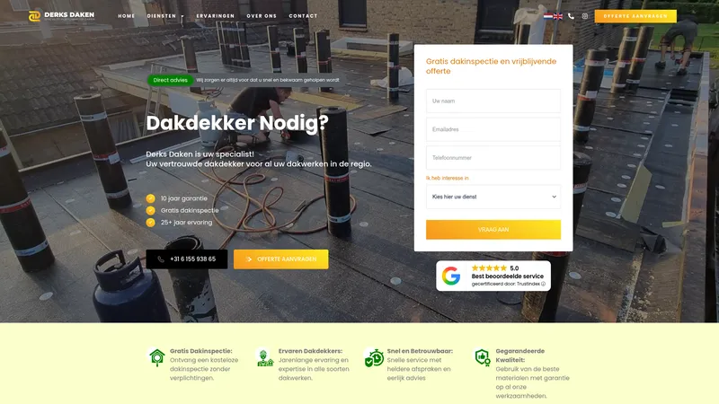 Website van Derks Daken