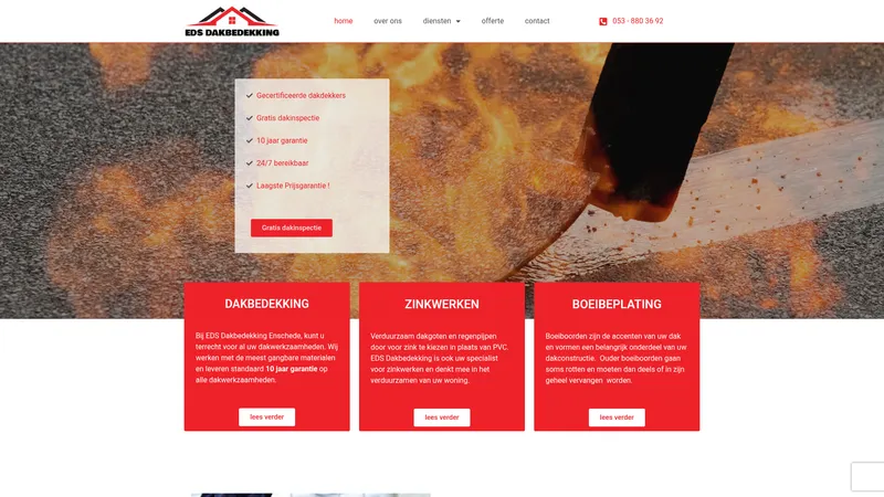 Website van EDS Dakbedekking