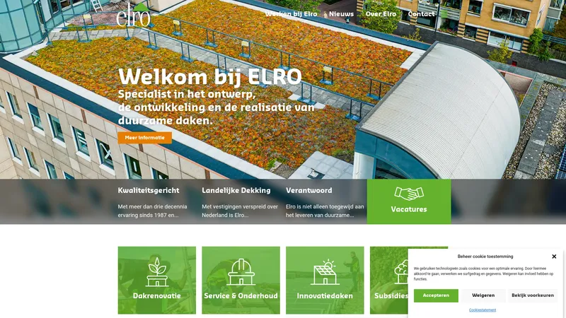 Website van Elro Duurzame Daken