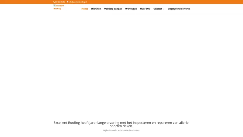 Website van Excellent Roofing