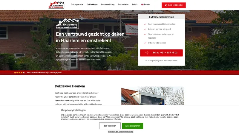 Website van Extremera Dakwerken