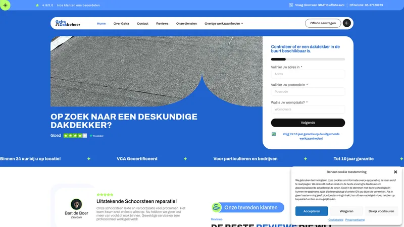 Website van Gefra Dakbeheer