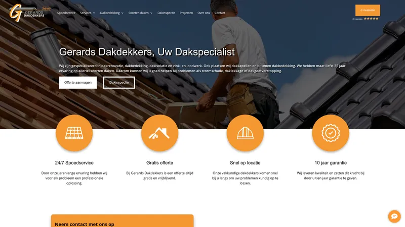 Website van Gerards Dakdekkers