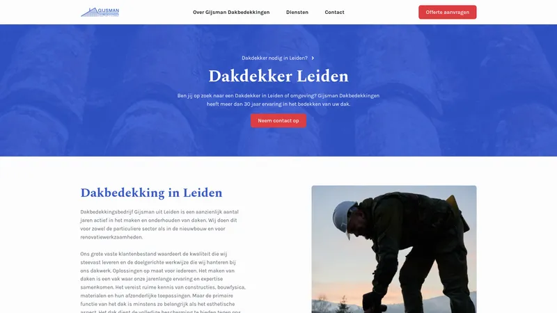 Website van Gijsman Dakbedekkingen