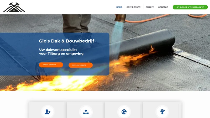 Website van Gio's Dak & Bouwbedrijf