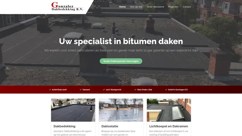 Website van Gonzalez Dakbedekking