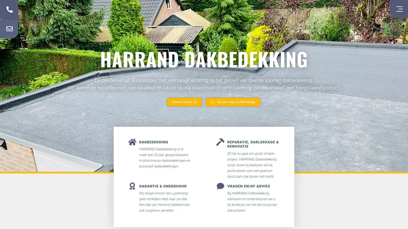 Website van Harrand Dakbedekking