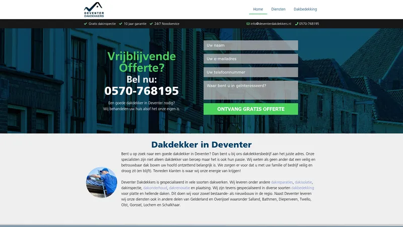 Website van HBG Dakdekkers Zeist