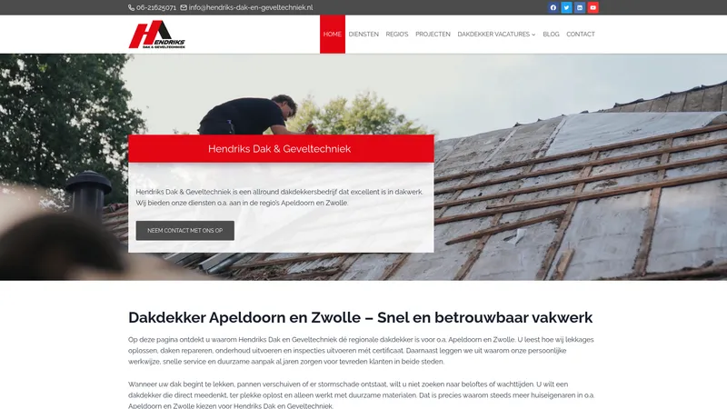 Website van Hendriks Dak & Geveltechniek
