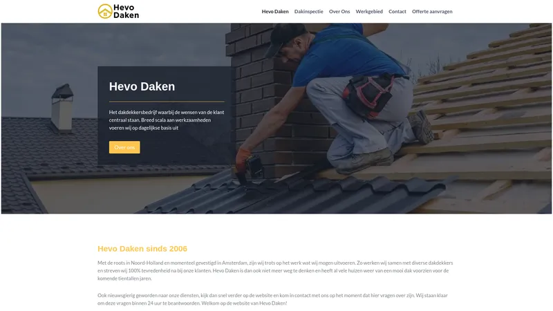 Website van Hevo Daken