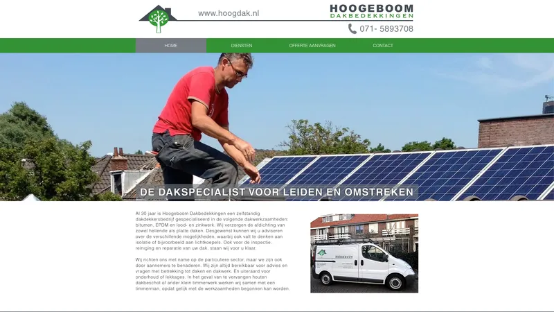 Website van Hoogeboom Dakbedekkingen