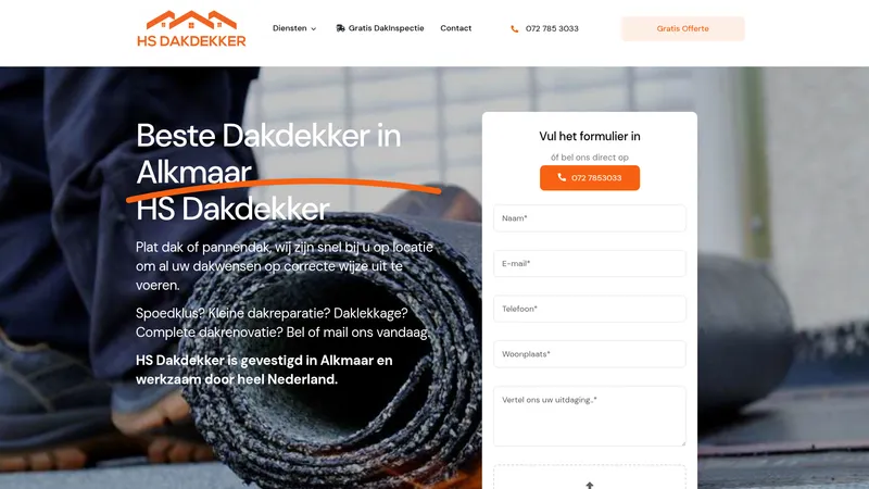 Website van HS Daktechniek