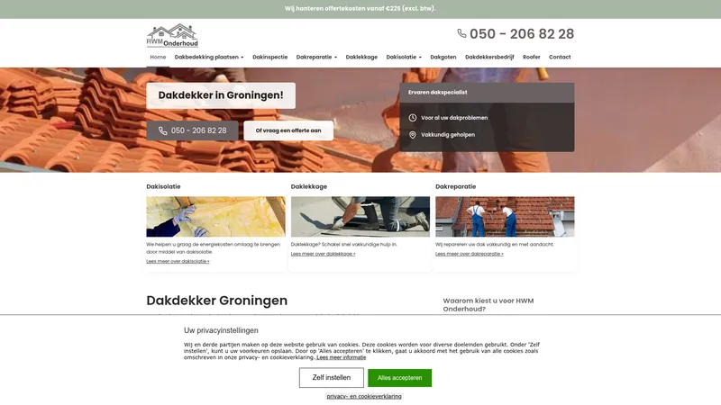 Website van HWM Onderhoud