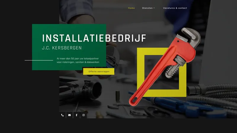 Website van Installatiebedrijf J.C. Kersbergen BV