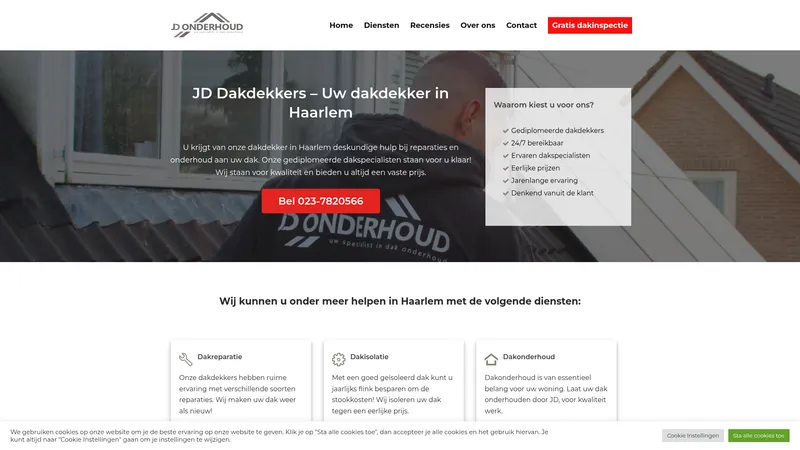 Website van JD Dakdekkers