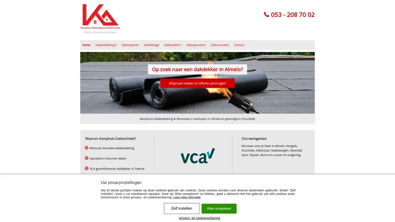 Website van Kamphuis Dakbedekking & Renovatie