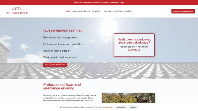 Website van Klussenbedrijf Ebeto