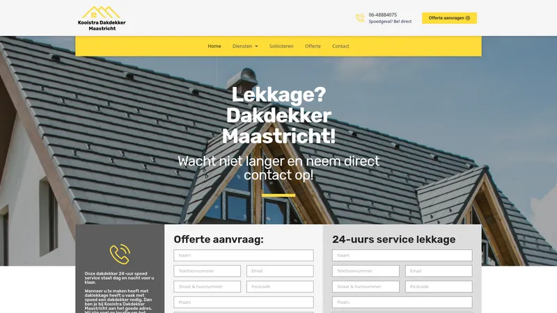 Website van Kooistra Dakdekker Maastricht